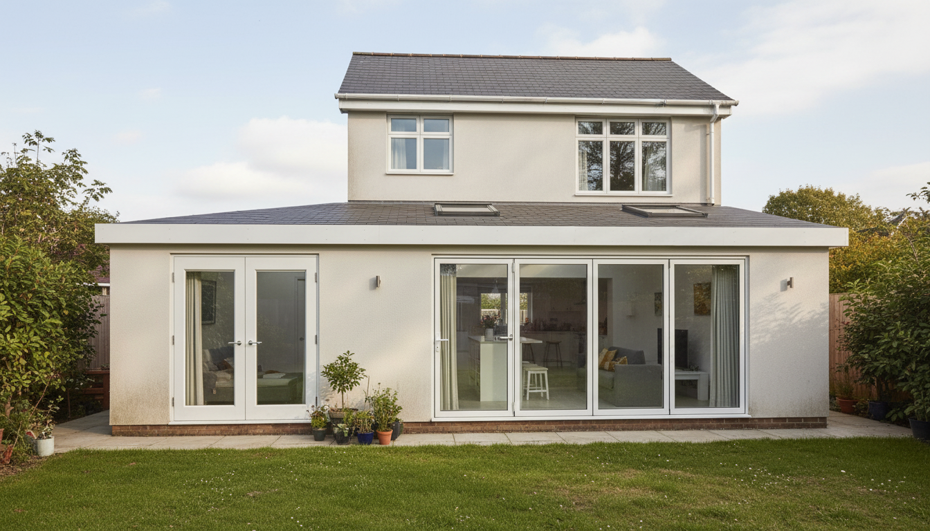 3D render of a rear extension